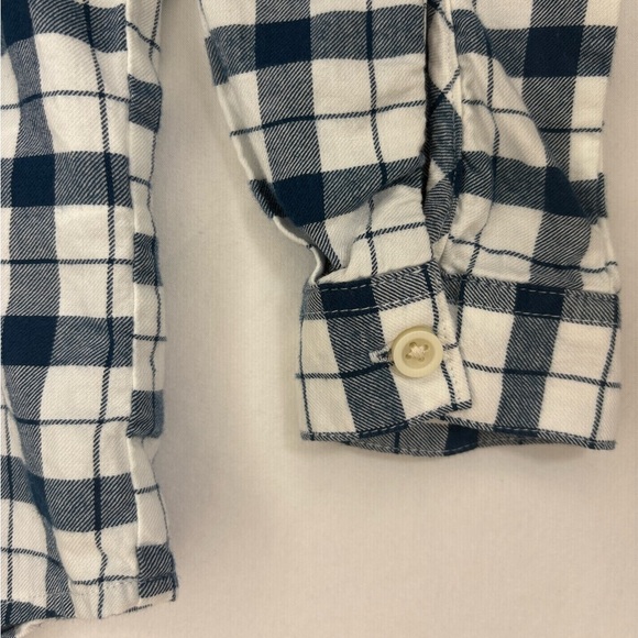 Zara Boys Navy and White Checkered Long Sleeve Flannel Shirt. - Picture 6 of 8